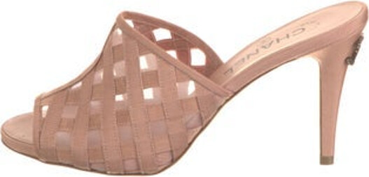 Chanel Slides From the Spring 2019 Collection by Karl Lagerfeld Pink Interlocking CC Logo Mesh Accents Includes Box & Dust Bag Designer