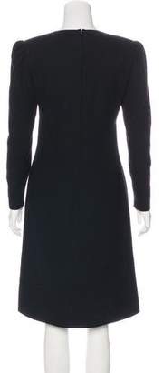 Carolina Herrera Long Sleeve Wool Dress