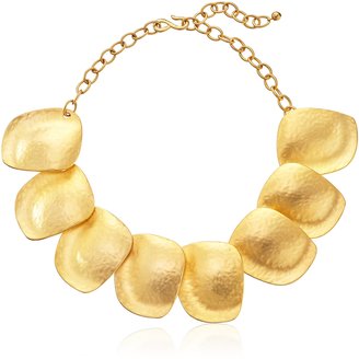 Kenneth Jay Lane Large Satin -Plated Disc Necklace