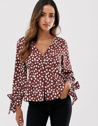 Vero Moda spotty button front blouse