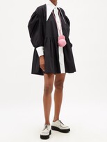 Thumbnail for your product : ELZINGA Exaggerated-collar Silk Babydoll Dress - Black