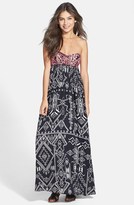 Thumbnail for your product : Billabong 'Dreamed of You' Print Bandeau Maxi Dress (Juniors)