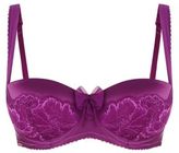 Thumbnail for your product : New Look Kelly Brook Purple Sateen and Lace Balconette Bra