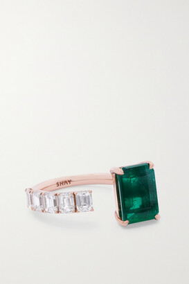 Shay 18-karat Rose Gold, Emerald And Diamond Ring - 6