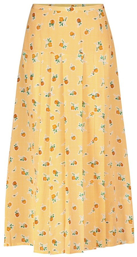 Rixo Nancy floral silk crepe midi skirt - ShopStyle