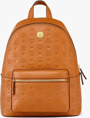 Leather Backpack embossed Monogram