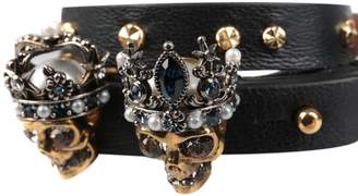 Alexander McQueen Queen & King Leather Bracelet