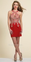 Thumbnail for your product : Dave and Johnny Rhinestone Embellished Keyhole Halter Plus Size Dress
