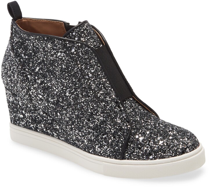 sequin wedge sneakers