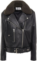 Thumbnail for your product : Acne Studios Shearling-trimmed Leather Biker Jacket