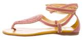 Thumbnail for your product : Hermes Suede Lace-Up Sandals