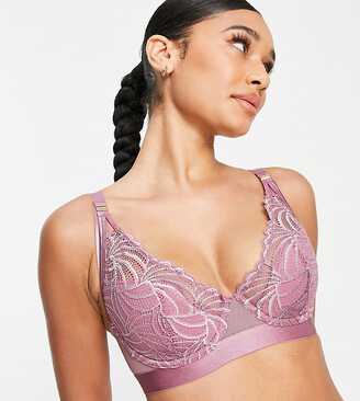 HOTMilk Nursing Warrior lace plunge bra with flexiwire in orchid - ShopStyle