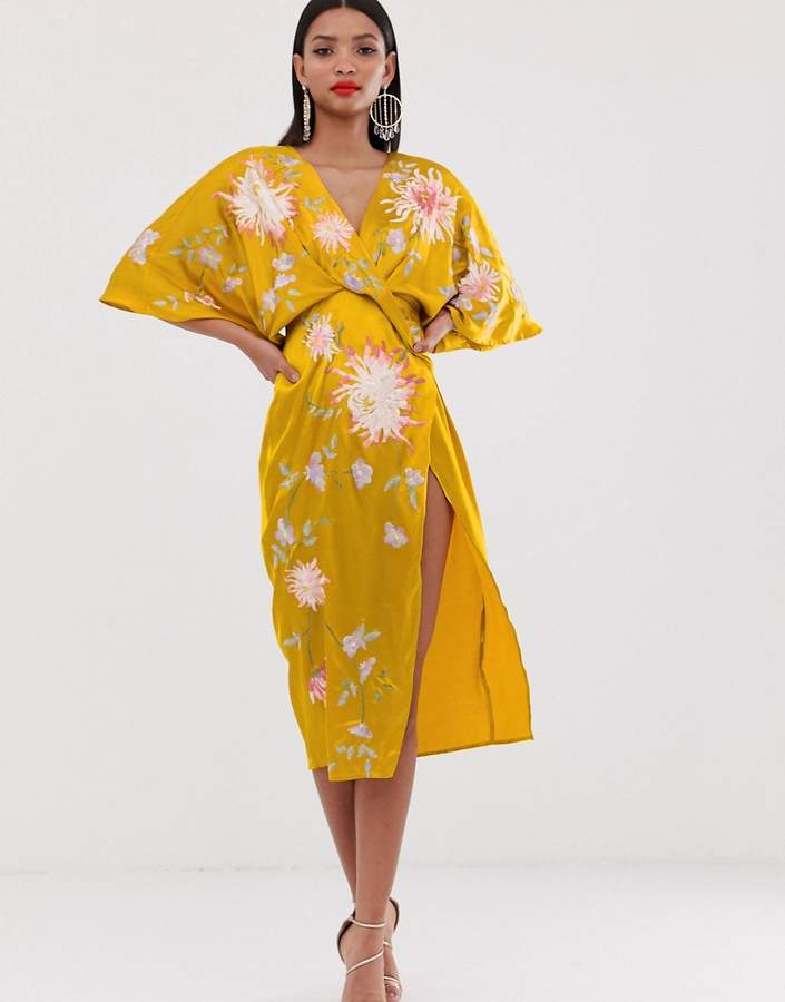 Yellow Floral Midi Dress Online Hotsell, UP TO 57% OFF | www 