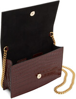 Thumbnail for your product : Alexander McQueen Burgundy Croc Small Skull Bag