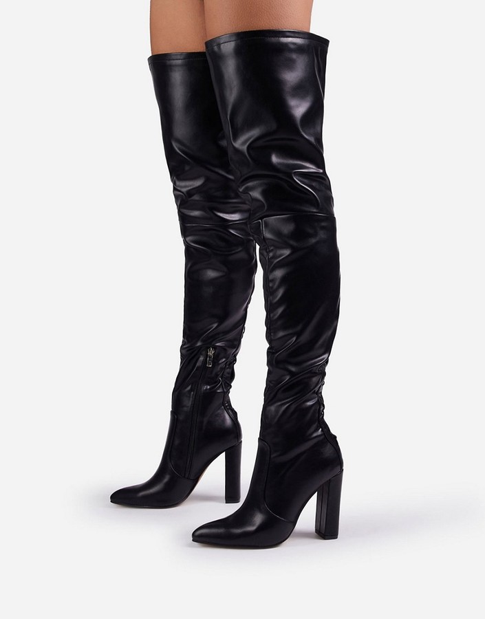 Ego x Molly-Mae Invasion over the knee boots in black ShopStyle