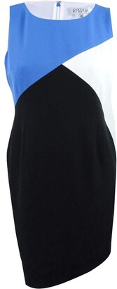 Kasper Women's Stretch Crepe Color Block Dress