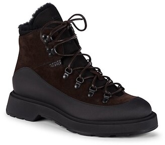 Boss Hugo Boss Gladwin Suede Shearling Lace-Up Boots - ShopStyle