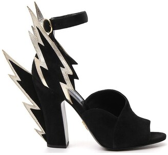 Prada Thunderbolt Detail Ankle Strap Sandals - ShopStyle