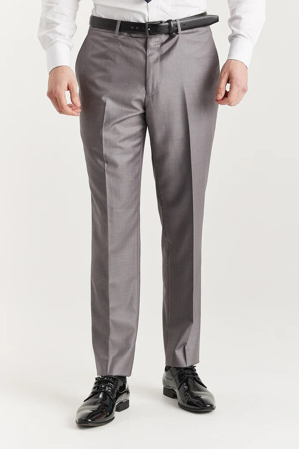 Oliver Tweed Infinity Leather Men's Grey Tailored Trouser Smart Formal