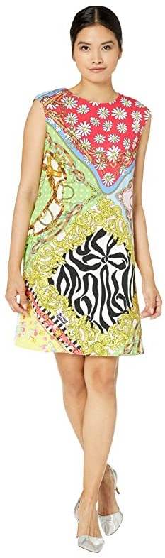 scarf print shift dress