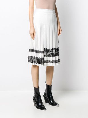 Ermanno Scervino Lace-Trim Pleated Skirt