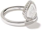 Thumbnail for your product : As 29 As29 18kt white gold Calvet small pave pear illusion diamond ring