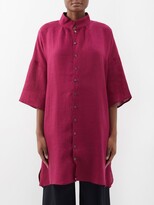 Thumbnail for your product : eskandar Stand-collar Linen Tunic Shirt