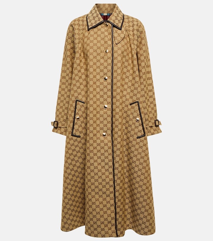 Gucci Reversible GG and checked cotton-blend coat - ShopStyle