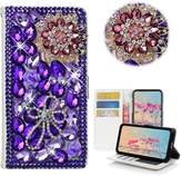 Thumbnail for your product : HTC Desire 626/626s Case,Yaheeda 3D Handmade Wallet Bling Crystal PU Leather with Sparkle Diamond Flower Butterfly Design Card Holder Flip Case Folio Cover for Desire 626