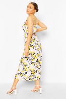 Thumbnail for your product : boohoo Woven Citrus Print Cami Top & Midi Skirt Co-ord Set