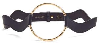 Roksanda Circle-front wave saffiano-leather belt