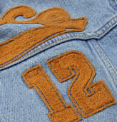 Thumbnail for your product : Versace Logo-embroidered Denim Jacket - Blue
