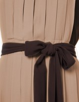 Thumbnail for your product : L'Agence Camel Black Long Pleated Dress