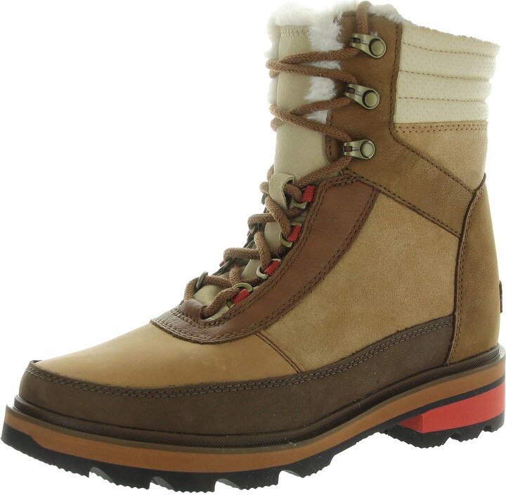 Sorel Lennox Lace Cozy STKD WP Womens Leather Waterproof Combat & Lace-up Boots