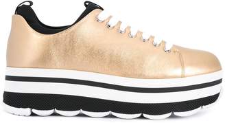 Prada scalloped flatform sole sneakers