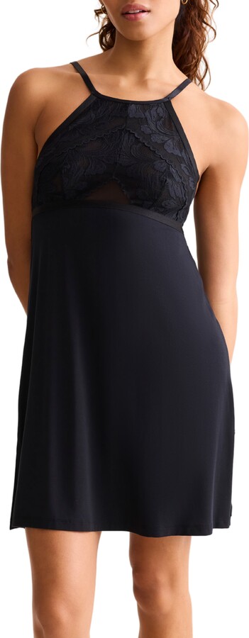 Fleurt Parisian Nights Lace Trim Chemise