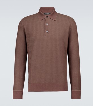 Ermenegildo Zegna Silk-wool long-sleeved polo sweater