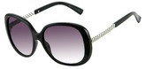 Thumbnail for your product : Outlook Eyewear Women's Oversize Square Sunglasses with Metal Temple Detail - Black