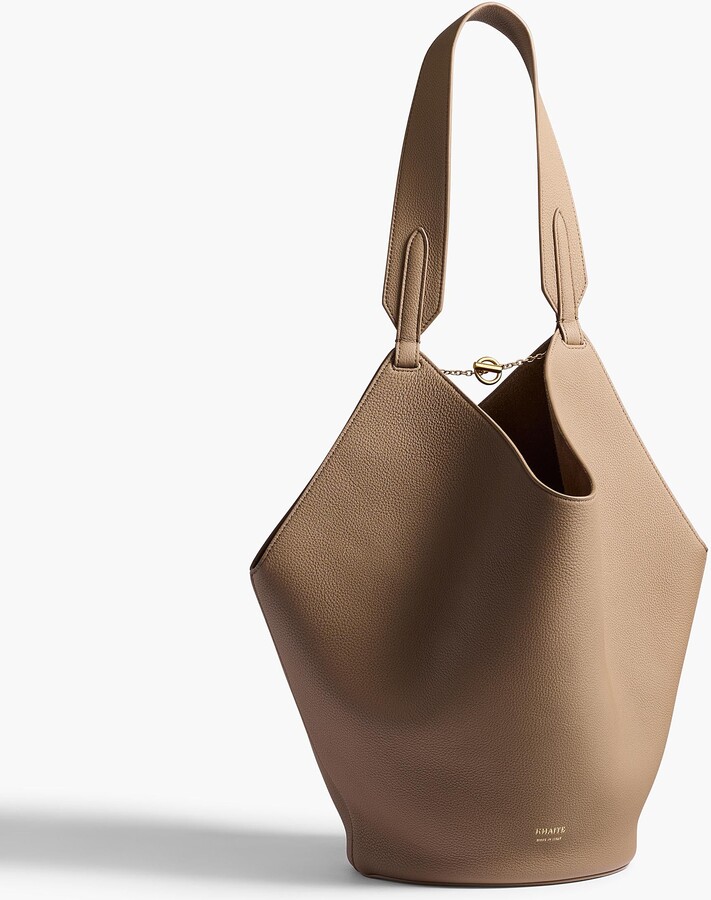 Small Lotus Tote in Mokka Pebbled Leather