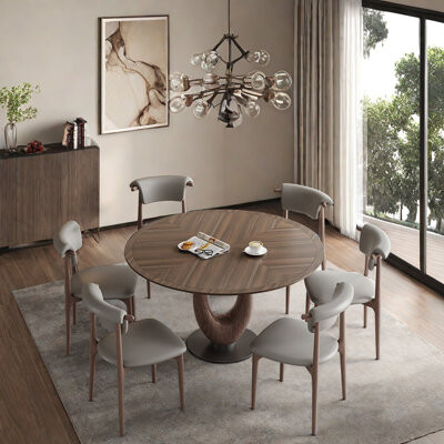 A Bestiary Living Solid wood vintage dining table sets.