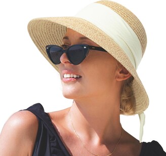 Comhats Sun Hats Women Straw Beach Hat for Ladies Summer UV Protection Hat  Wide Brim Sunhat Packable Black Band - ShopStyle