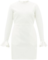 Thumbnail for your product : MSGM Crystal-embellished Ruffle-cuff Crepe Dress - Ivory