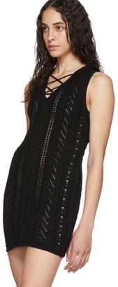 DSQUARED2 Black Lace-Up Short Dress