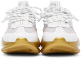 Thumbnail for your product : Versace White & Gold Chain Reaction Sneakers