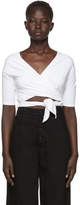 Thumbnail for your product : Alexander Wang Alexanderwang.T alexanderwang.t White Stretch Jersey Double Layer Wrap T-Shirt