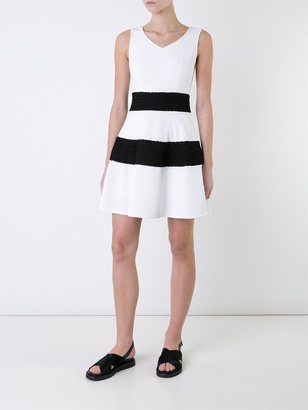 GUILD PRIME wide stripe textured a-line dress - women - Polyester/Polyurethane - 36