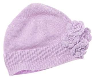Baby CZ Girls' Purple Cashmere Flower Hat.