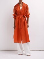 Thumbnail for your product : Max Mara Rauche belted silk organza trench coat