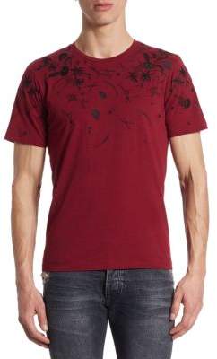 The Kooples Floral Embroidered Cotton T-Shirt