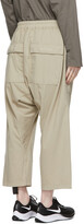 Thumbnail for your product : Rick Owens Taupe Cropped Long Drawstring Cargo Pants